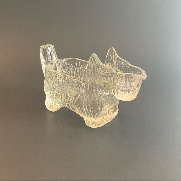 Vntage Clear Glass Scottie Dog Creamer server container decor collectible - Picture 2 of 13